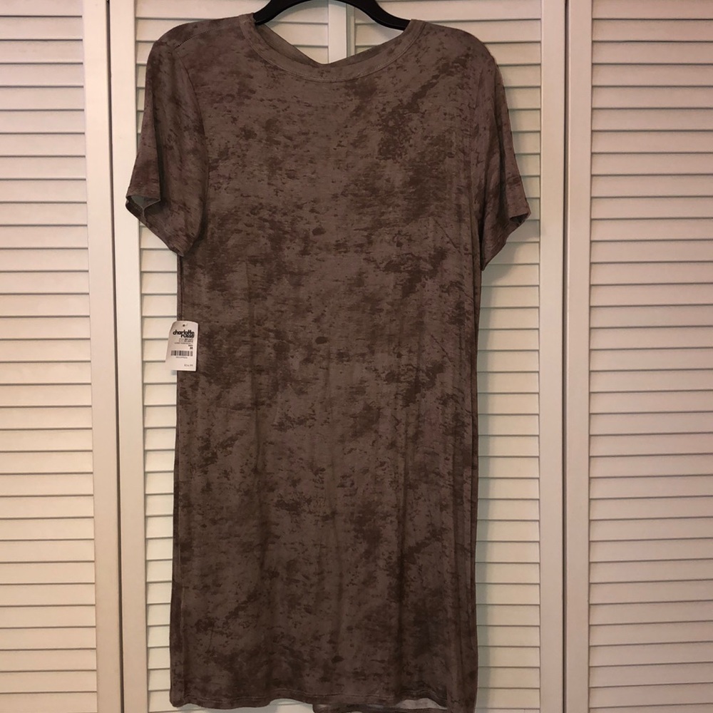 Brown tie-dye T Shirt Dress